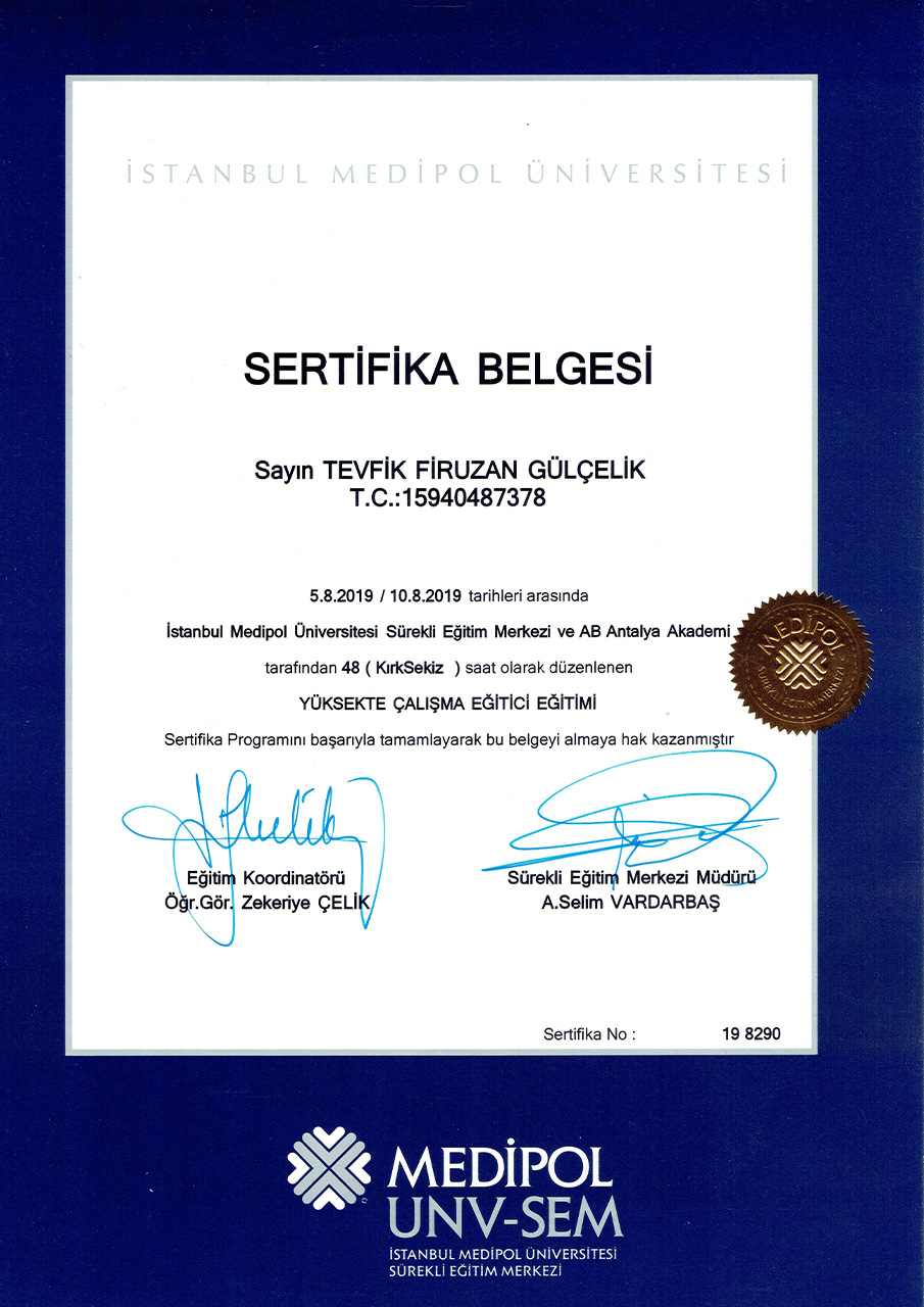 Yangin Eğitmeni Sertifikası